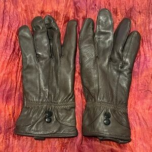 Grimaldi Chocolate Brown Women's Leather Gloves with Plush Lining